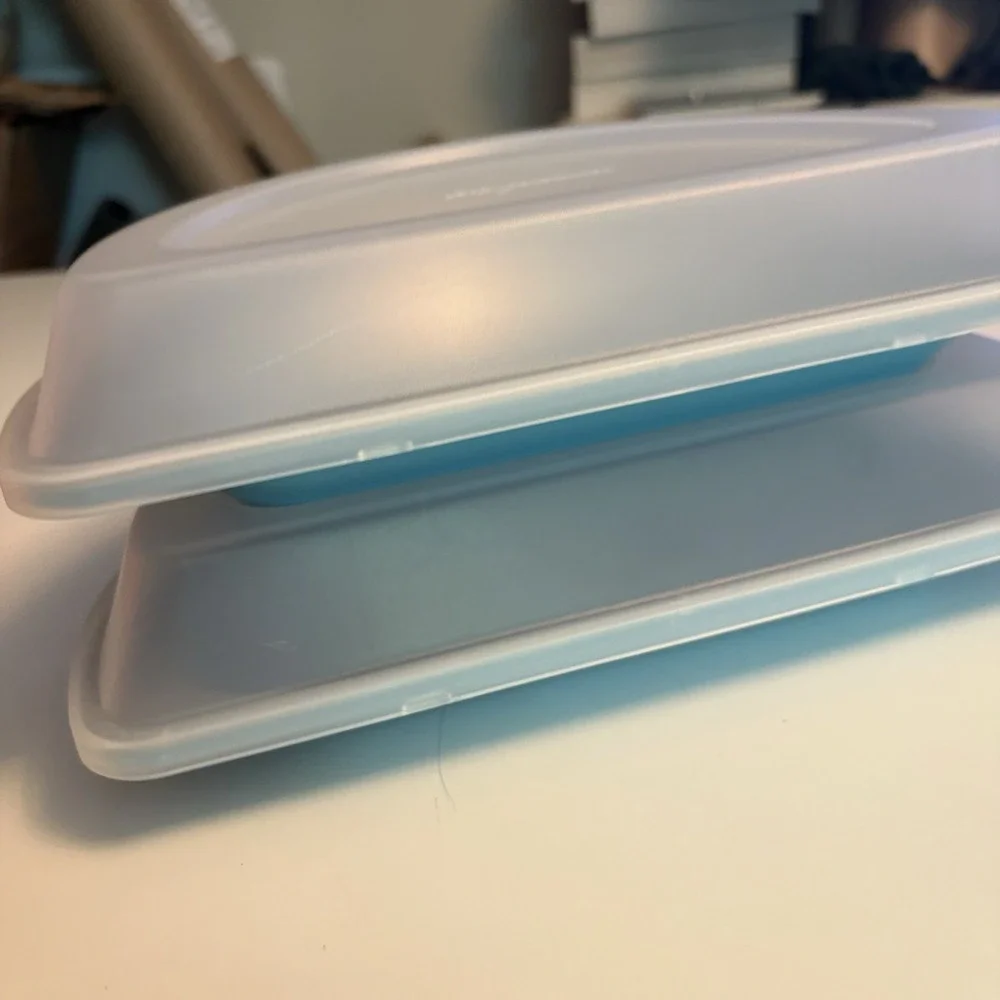 Pampered Chef 101386 Half Pie Set 2 pans 2 lids Oven-safe to 450°F